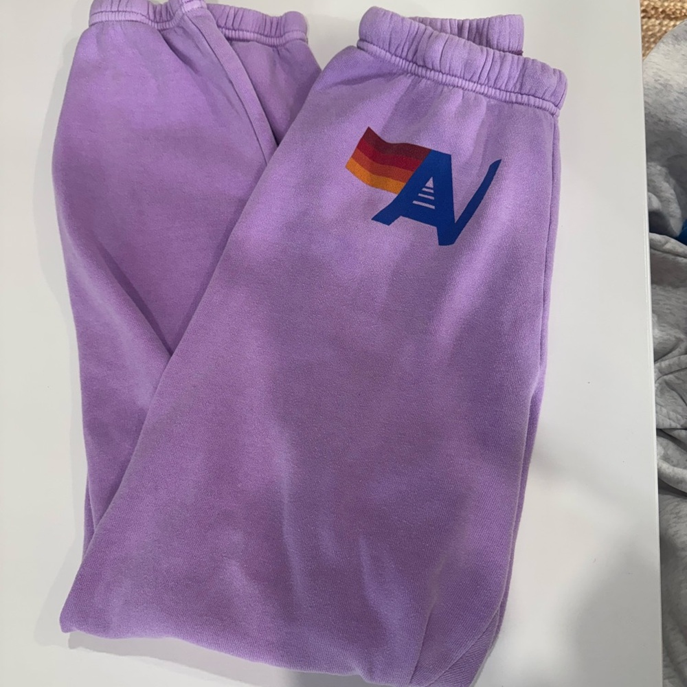 Aviator Nation Women Purple/ Lavender Joggers. Size Medium